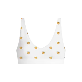 Stretch Cotton V-Neck Bralette | Peaches