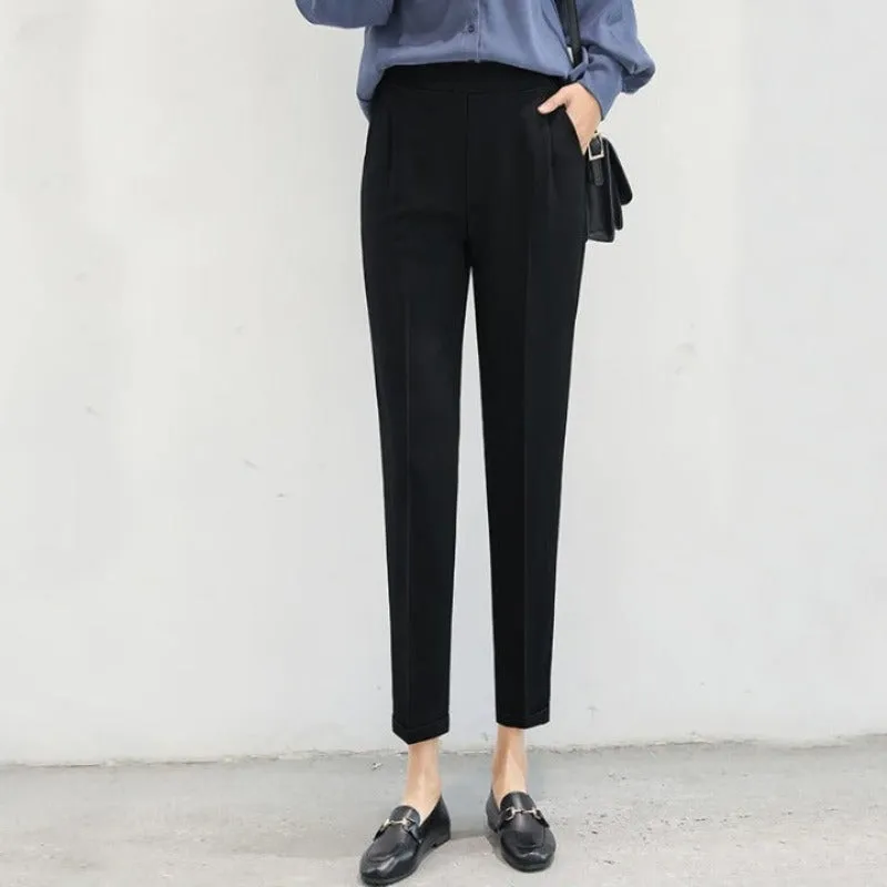 Summer Elastic Waist Office Harem Pants