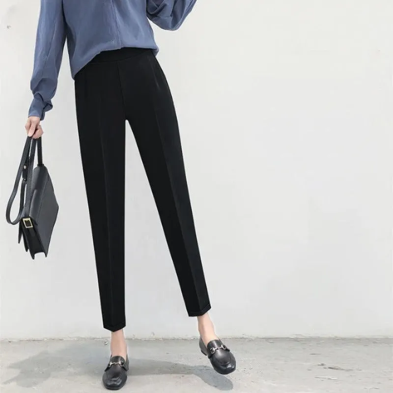 Summer Elastic Waist Office Harem Pants