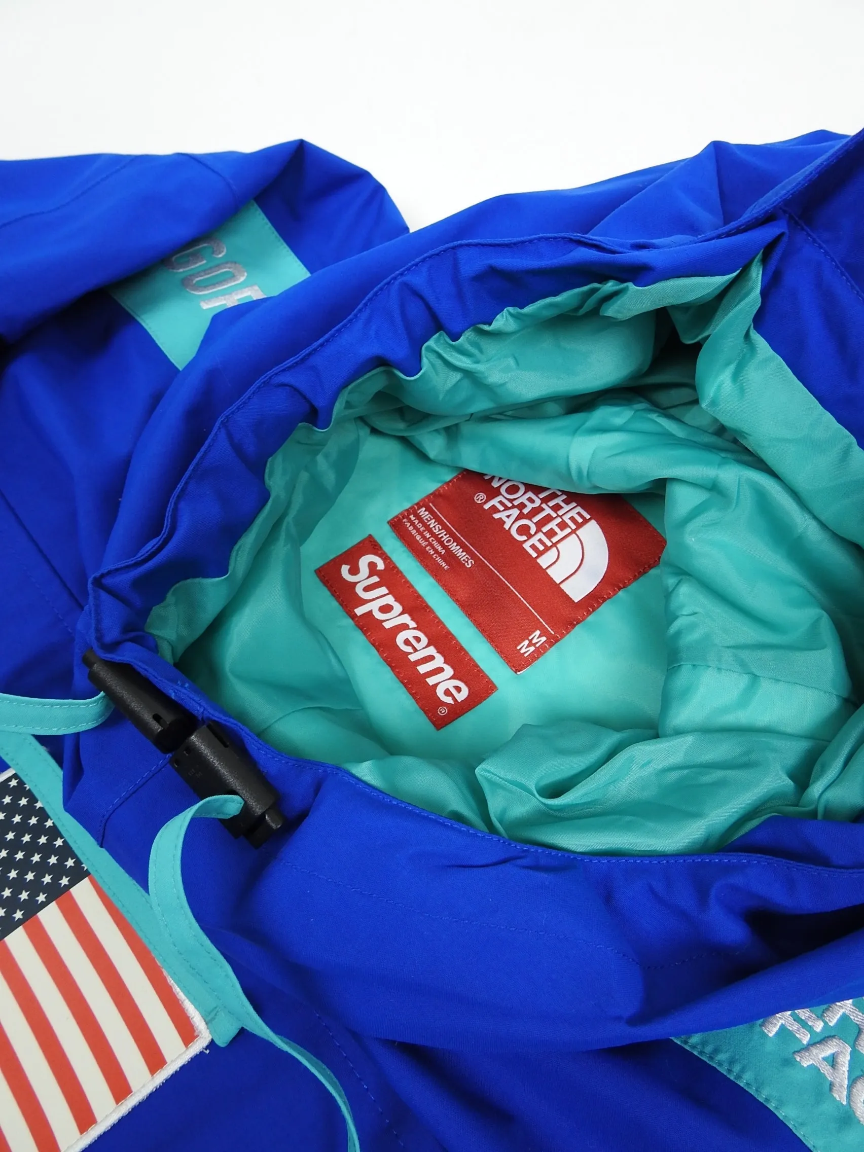 Supreme x The North Face Gore-tex Blue Expedition Pullover Jacket Size Medium