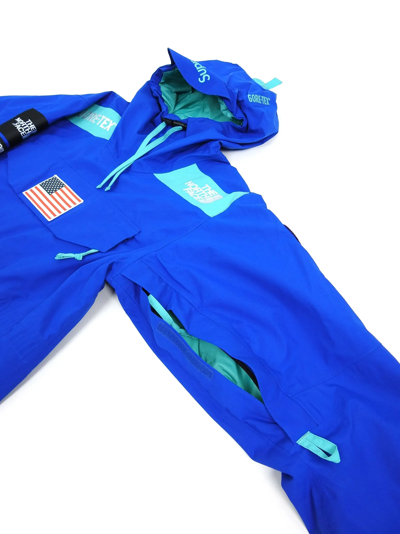 Supreme x The North Face Gore-tex Blue Expedition Pullover Jacket Size Medium