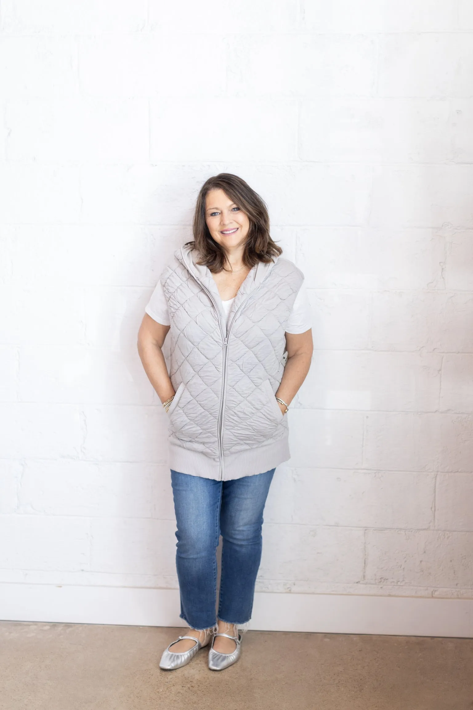 Taupe Quilted Vest