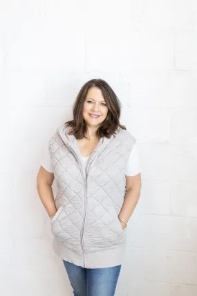 Taupe Quilted Vest