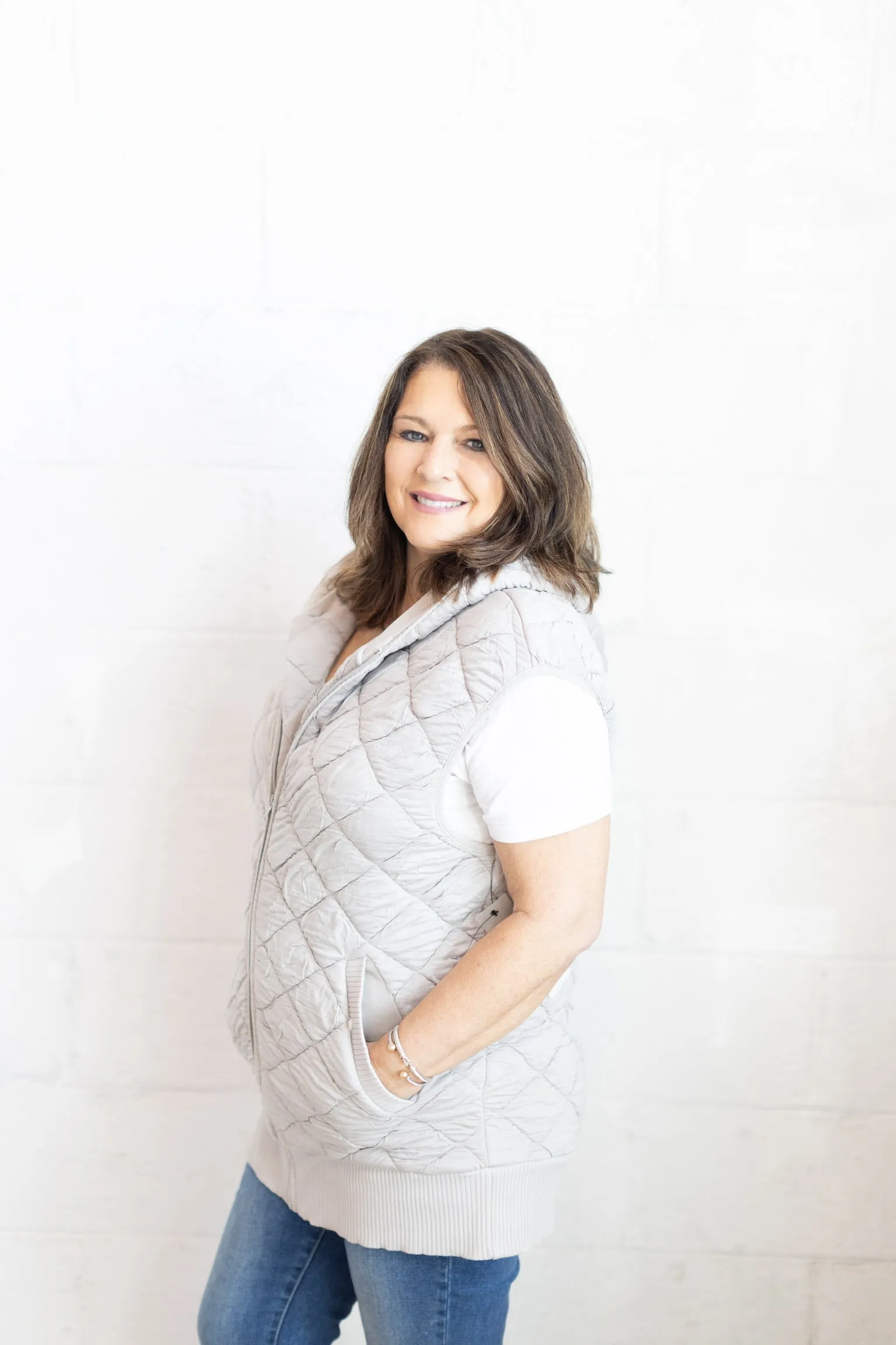 Taupe Quilted Vest