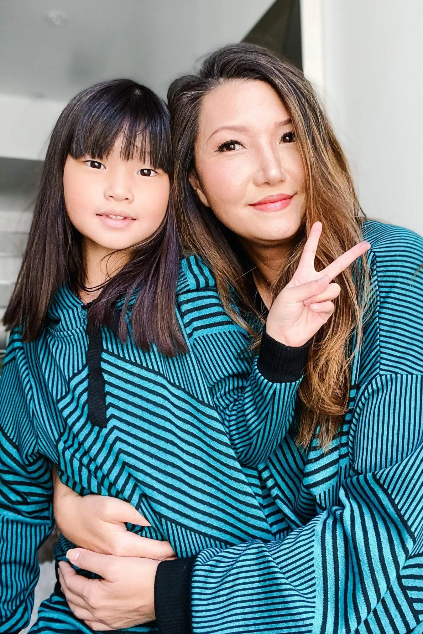 Teal and Black Stripe Brit Wit  Sweatshirt Top - Girls