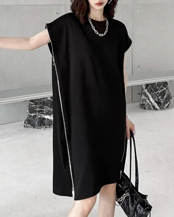 TEEK - Black Zip Side Dress