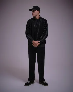 Tenore Velour Track Suit Pant - BLACK