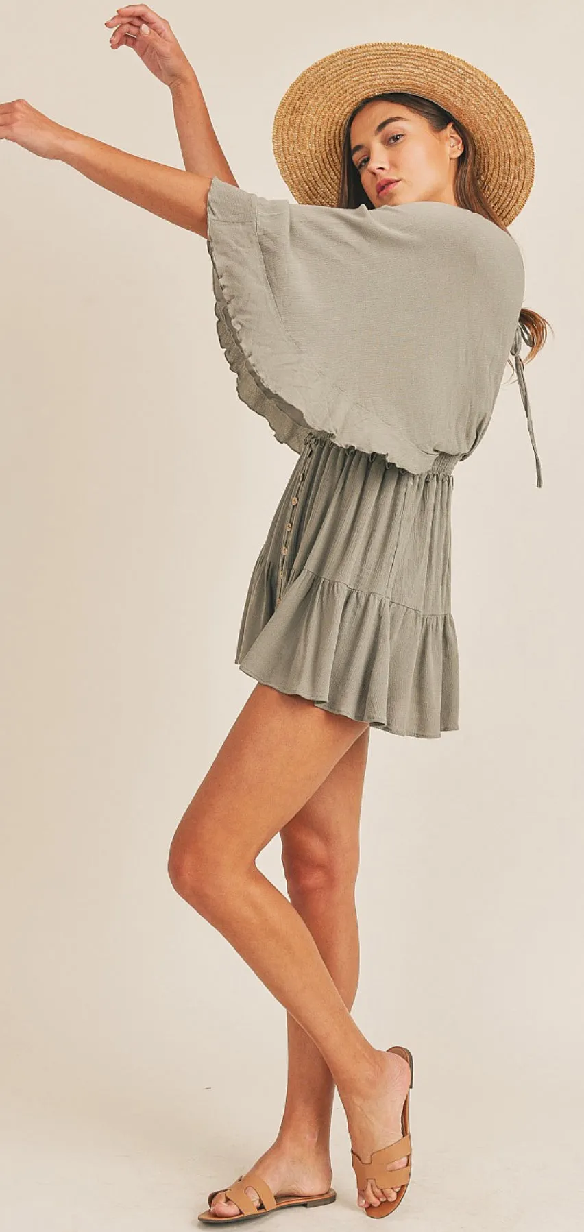 The Gina Romper - Black or Olive [S-L]