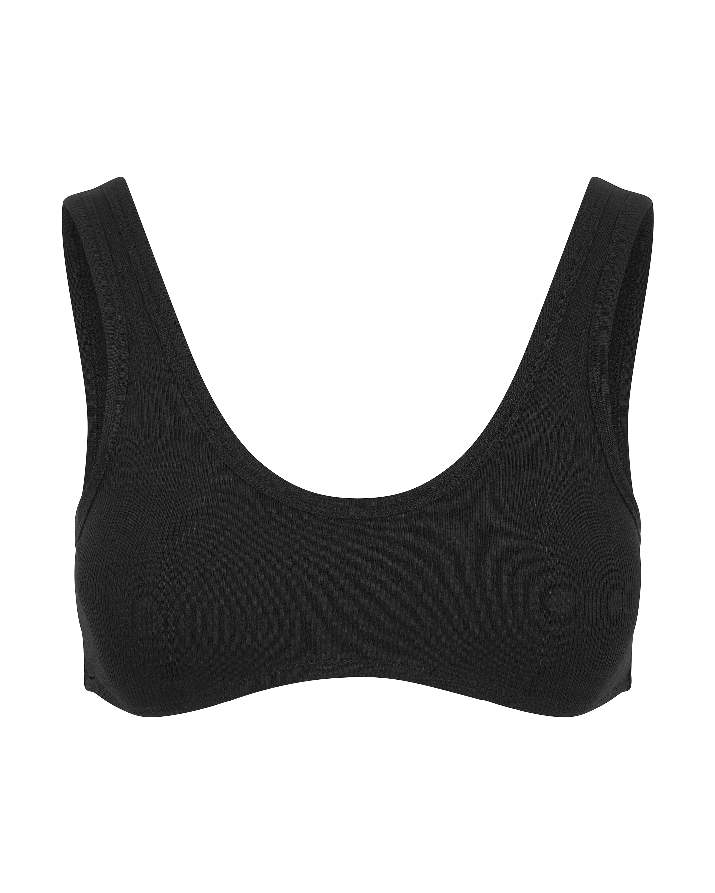 The Organic Cotton Dip Front Bralette - Black