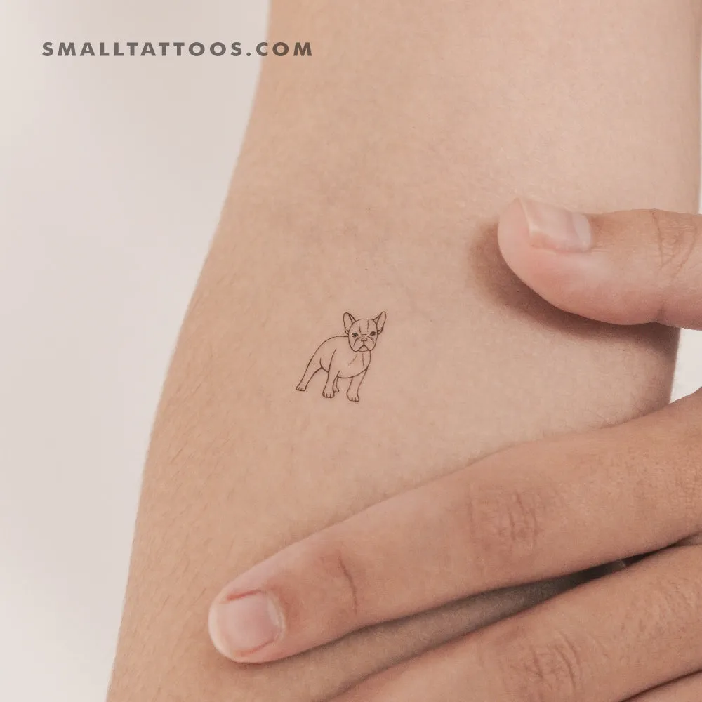 Tiny French Bulldog Temporary Tattoo (Set of 3)