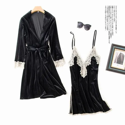 Two pieces Velvet sleepwear