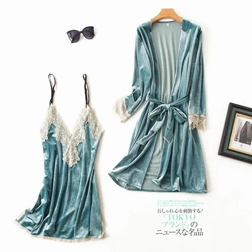 Two pieces Velvet sleepwear