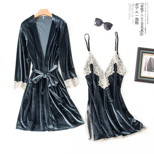 Two pieces Velvet sleepwear