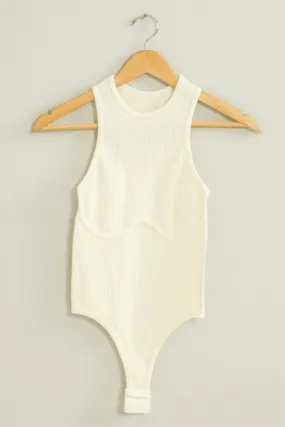 under bust seam ribbed bodysuit