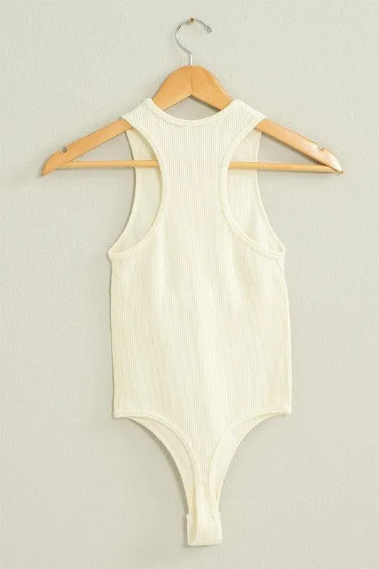 under bust seam ribbed bodysuit