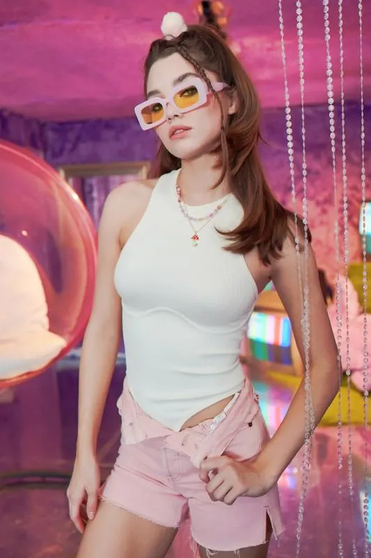 under bust seam ribbed bodysuit