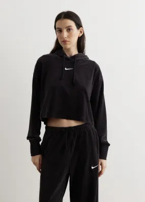 Velour Crop Hoodie