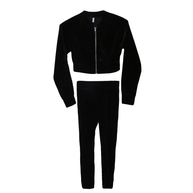 Velour Smooth Sweatshirt & Pants Sets