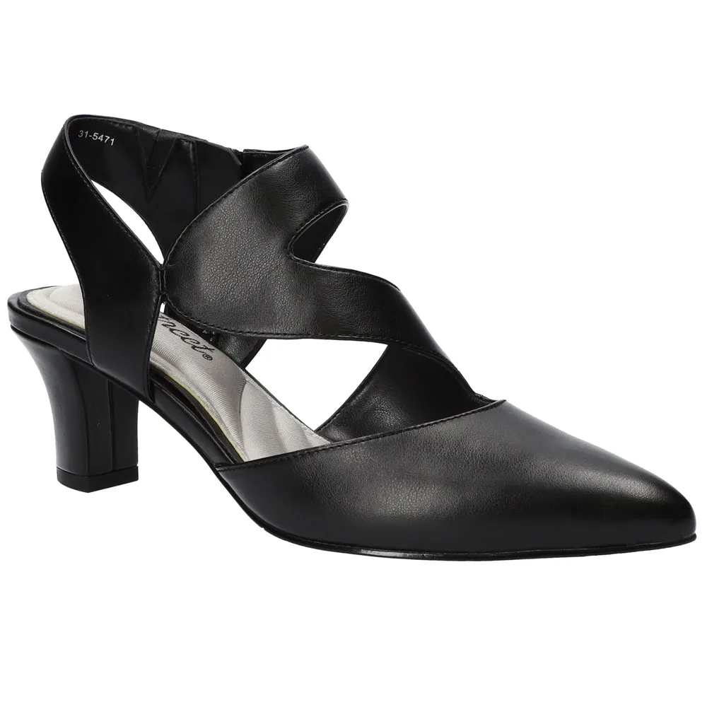 Venue Zippered Block Heel Asymmetrical Pumps