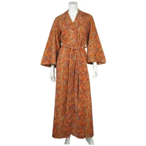 Vintage 1960s Paisley Velvet Dressing Gown Liberty Print Fabric Ladies Size M