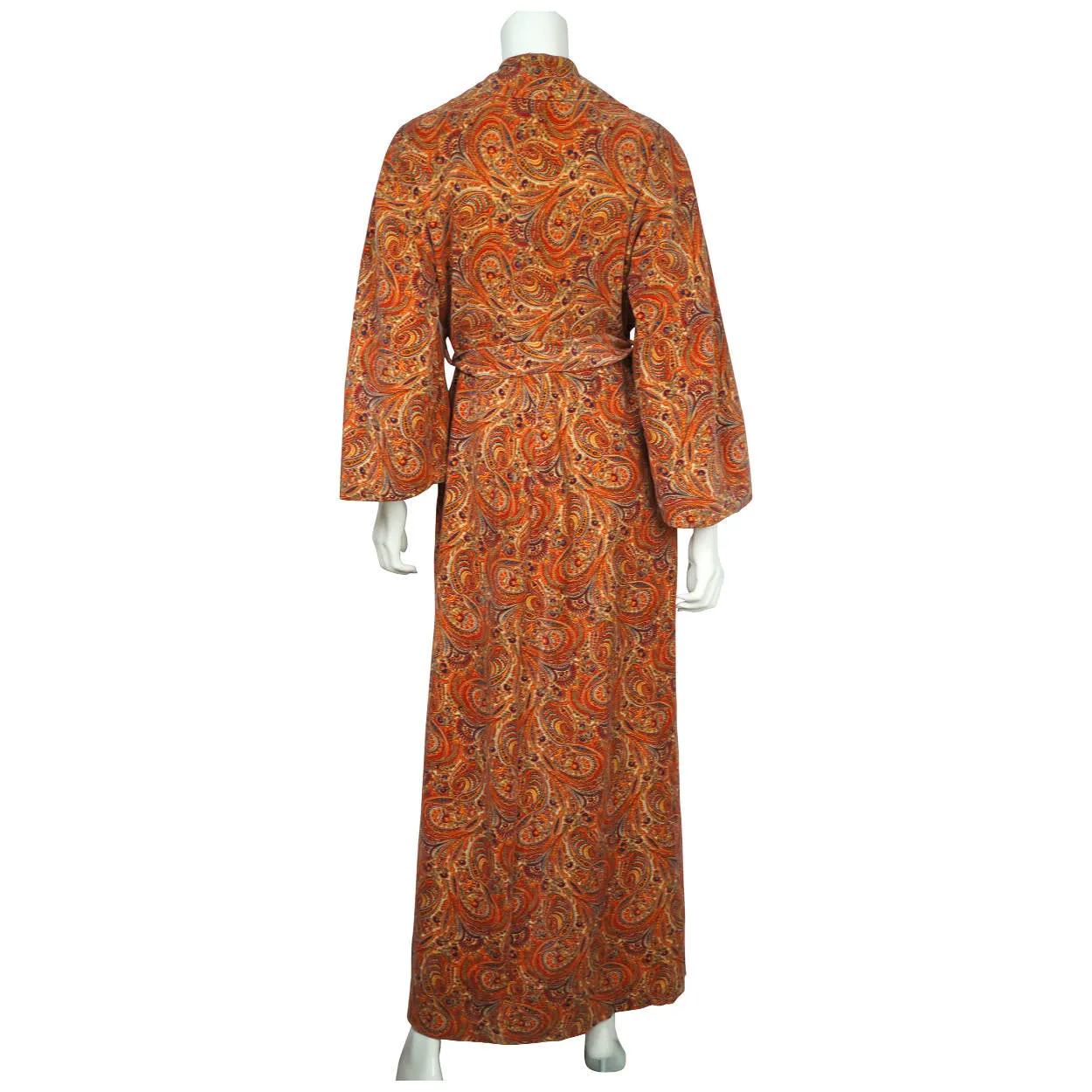 Vintage 1960s Paisley Velvet Dressing Gown Liberty Print Fabric Ladies Size M