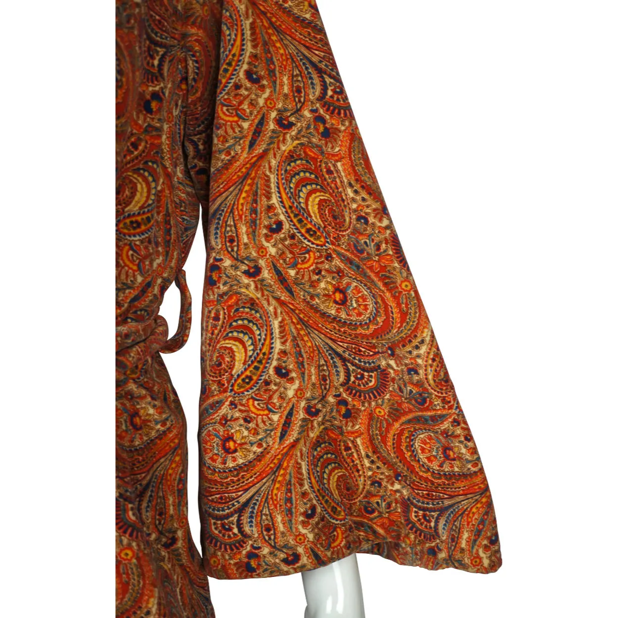 Vintage 1960s Paisley Velvet Dressing Gown Liberty Print Fabric Ladies Size M