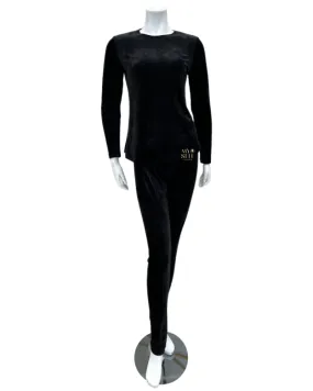 VLPJ-BLK Black Velour Pajamas Set