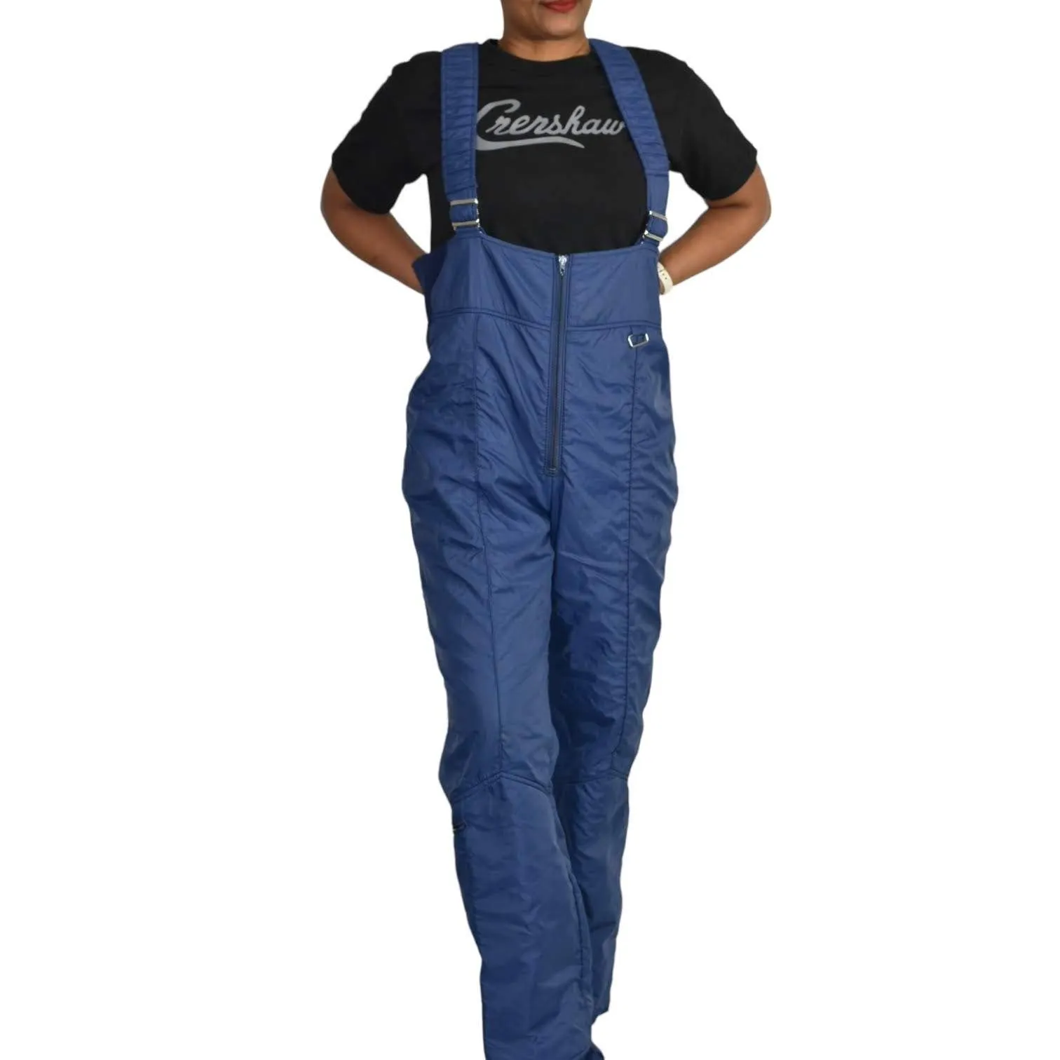 White Stag Bib Overall Snow Pants Suspender Jumpsuit Blue Gaiters Snow Suit Ski 80s Size 38 Mens