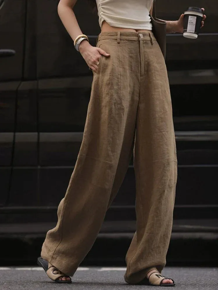 Women Oversize Streetwear Wide Leg Summer Trousers Office Pants