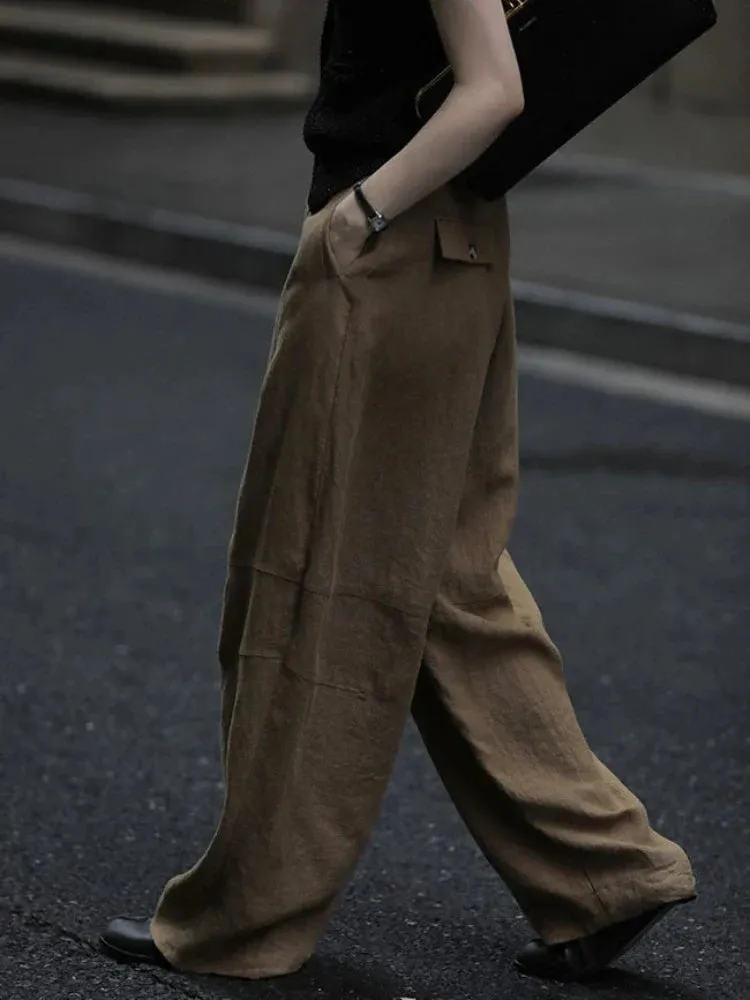 Women Oversize Streetwear Wide Leg Summer Trousers Office Pants