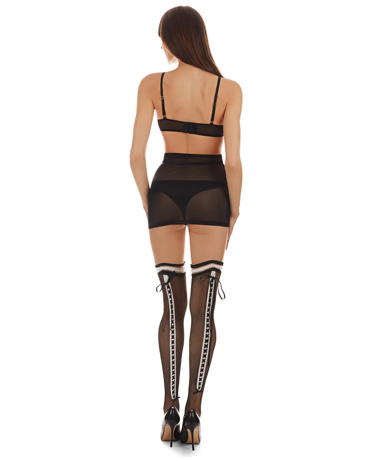 Women's 3 Piece Set Bianca Lusty Lace Bra, Thong, and Garter
