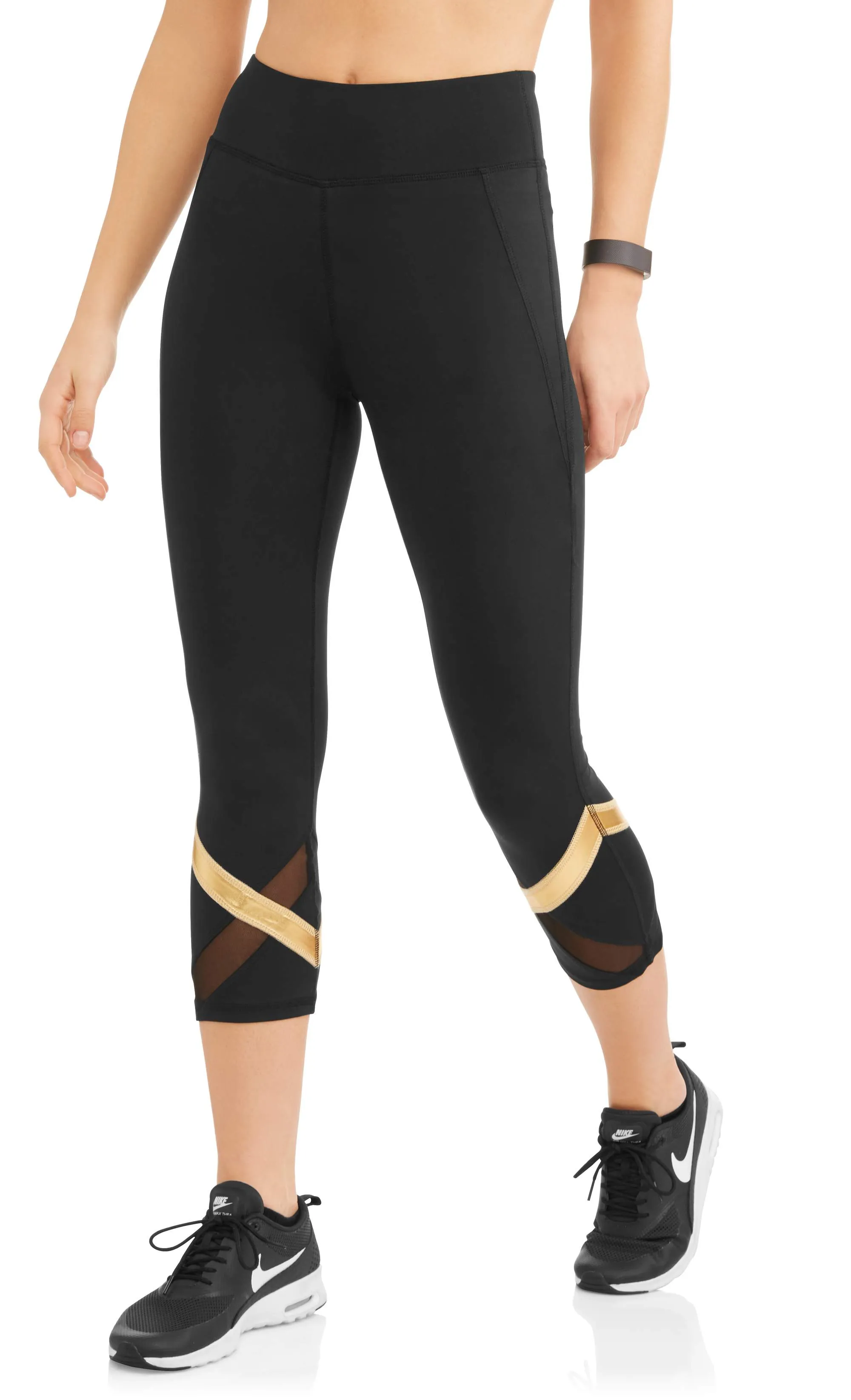 Women's Shine Stripe Powermesh Performance Capri Legging