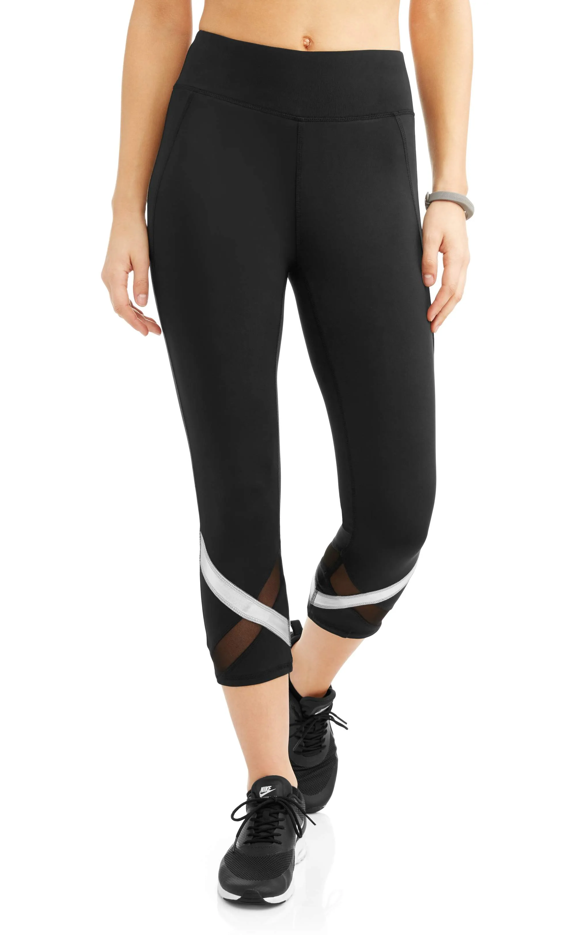 Women's Shine Stripe Powermesh Performance Capri Legging