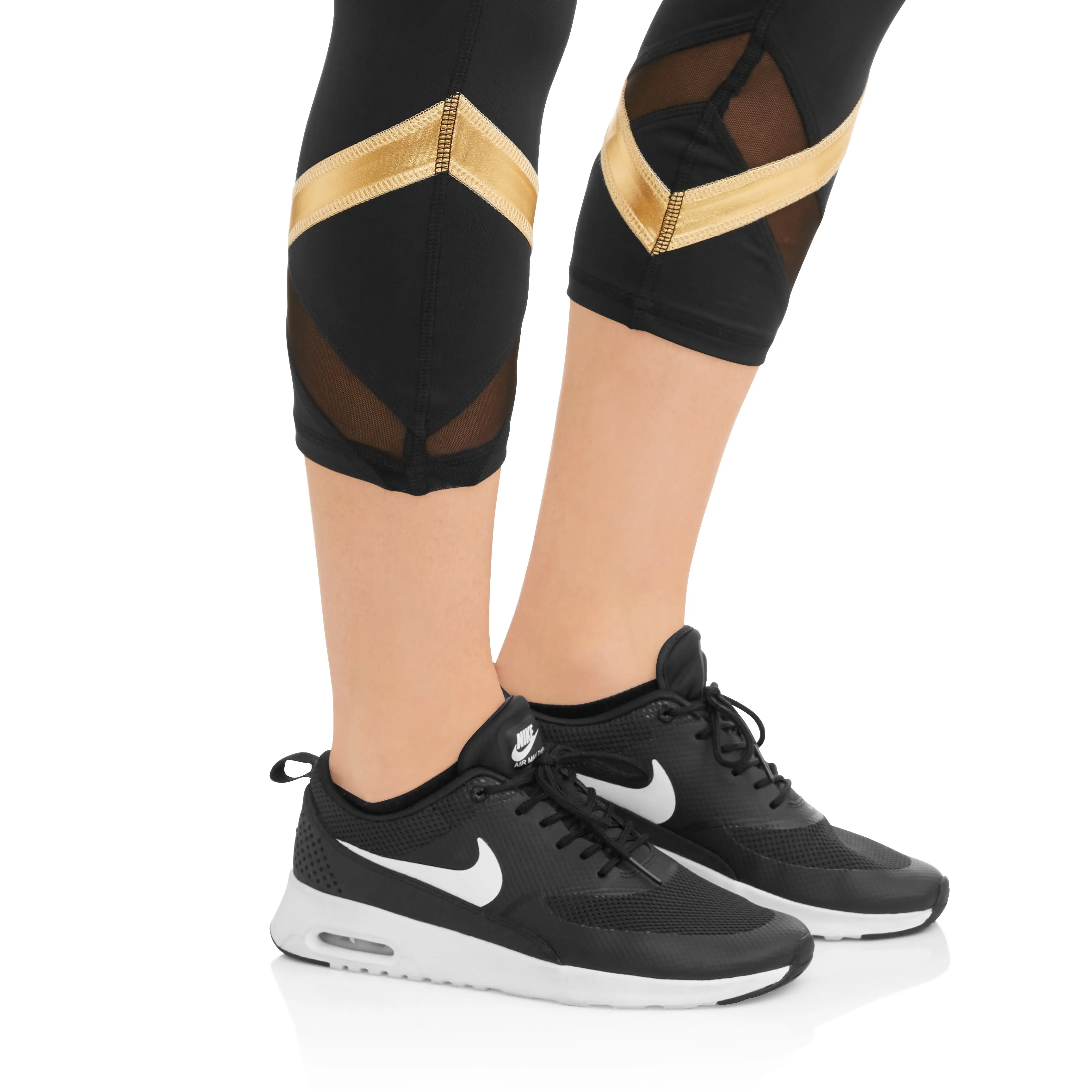 Women's Shine Stripe Powermesh Performance Capri Legging