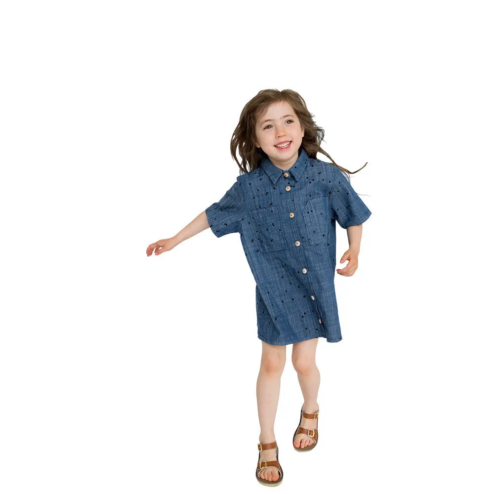 WORK/PLAY DRESS - LOGO PRINT - BLUE