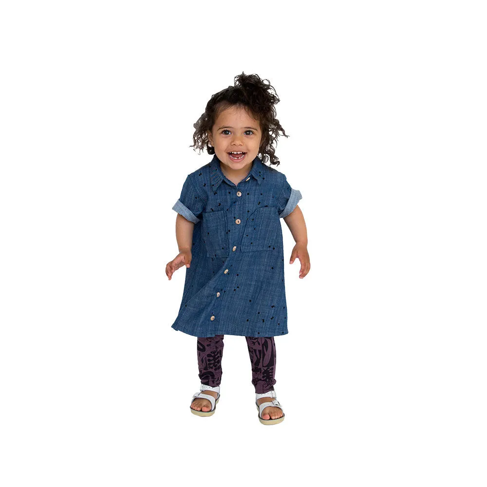 WORK/PLAY DRESS - LOGO PRINT - BLUE