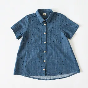 WORK/PLAY DRESS - LOGO PRINT - BLUE