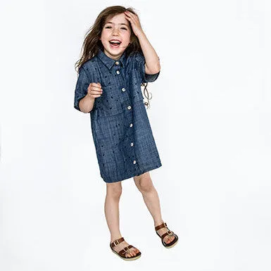 WORK/PLAY DRESS - LOGO PRINT - BLUE