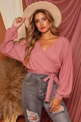 Wrap Ribbed Bodysuit
