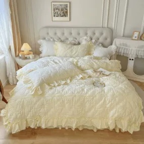 Yellow Cozy Quilting Duvet Cover Set