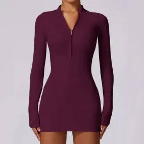 Zippered Tight-Fit Sports Dress
