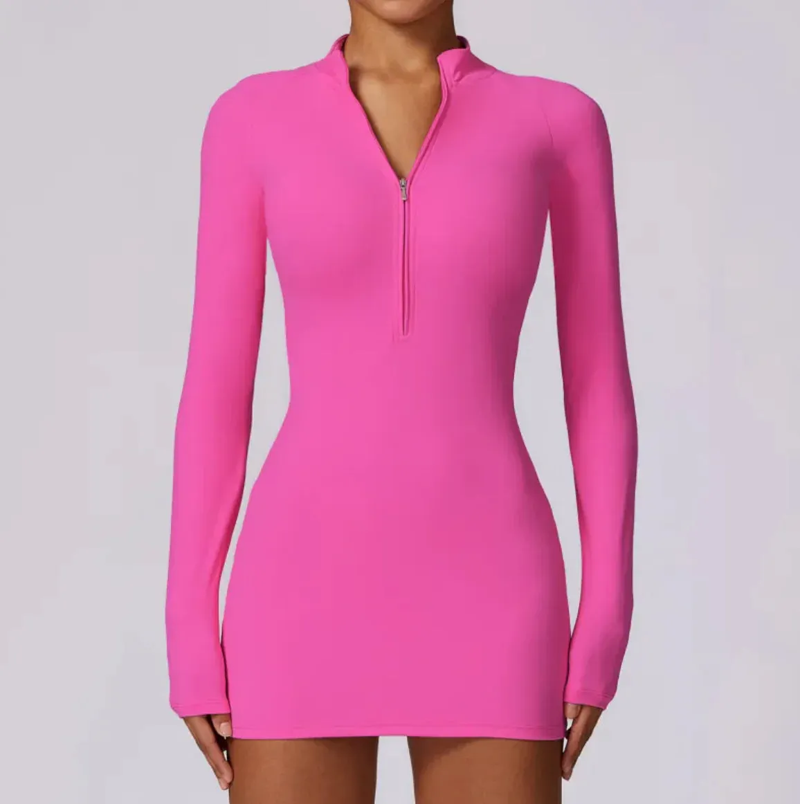 Zippered Tight-Fit Sports Dress